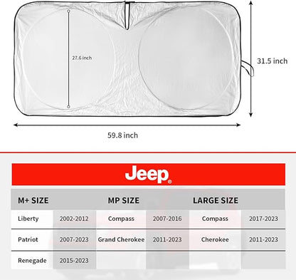 INSAUTO for Jeep Patriot Windshield Sun Shade for Jeep Renegade SUV 2015-2024 - Image 6