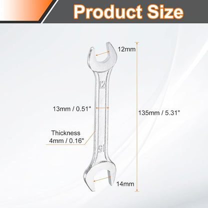 HARFINGTON Double Open End Wrench 12mm x 15mm Metric 15 Degree Offset Angle - Image 2
