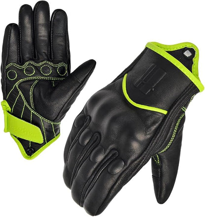 Harssidanzar Women's Motorcycle Gloves, Leather Motorcycle Gloves, Motorbike - Image 5