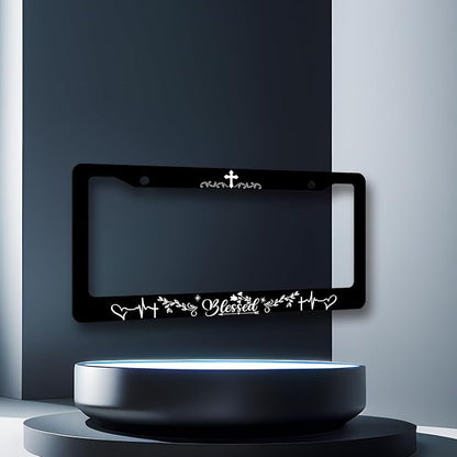 Blessed License Plate Frame Christian License Plate Stainless Steel Funny - Image 3