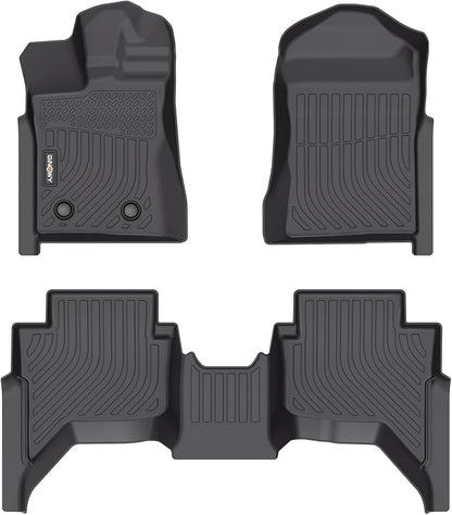 GINOWY-Floor Mats for Ford Ranger Supercrew 2024-2025, TPE All Weather Ranger by GINOWY