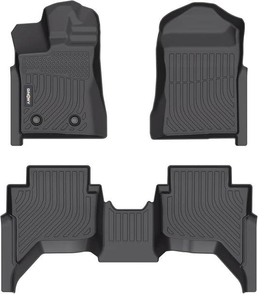 GINOWY-Floor Mats for Ford Ranger Supercrew 2024-2025, TPE All Weather Ranger by GINOWY