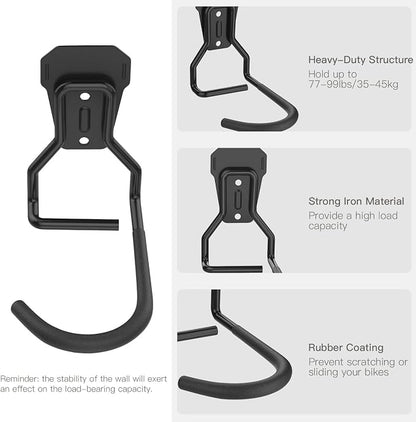Bike Wall Mount with Fixed Hook, Heavy Duty Bike Storage Rack, Bike Rack - Image 4