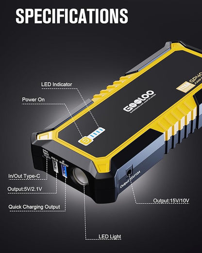 GOOLOO GP4000 Jump Starter 4000A Peak Car Starter SuperSafe 12V Lithium Jump Box - Image 6