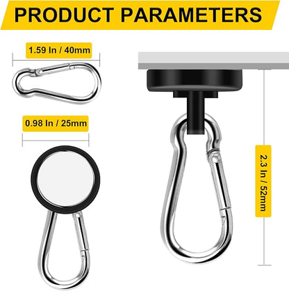 DIYMAG Black Magnetic Hooks, 110LBS Heavy Duty Neodymium Magnetics - Image 2