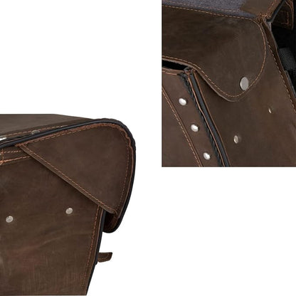 GARGOYLE BELLS Genuine Leather Motorcycle Saddle Bags Motorcycle Luggage Bag - Image 6