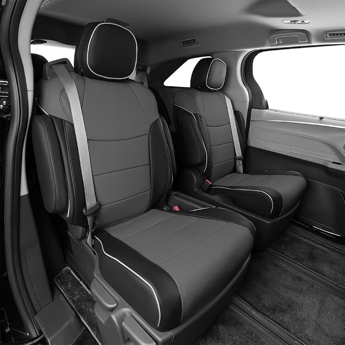 EKR Sienna Seat Covers for 2021 2022 2023 2024 2025 Toyota Sienna LE, 8 Seats - Image 4