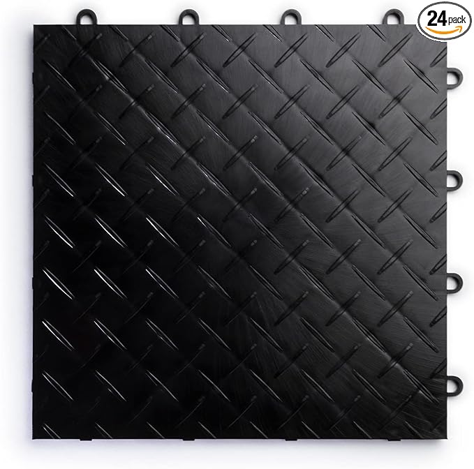 Big Floors RaceDeck Diamond Plate Design, Durable Interlocking Modular Garage by BigFloors