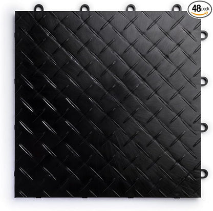 Big Floors RaceDeck Diamond Plate Design, Durable Interlocking Modular Garage by BigFloors