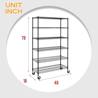 BestOffice NSF Wire Shelving Unit 6-Shelf Large Storage Shelves Heavy Duty - Image 3