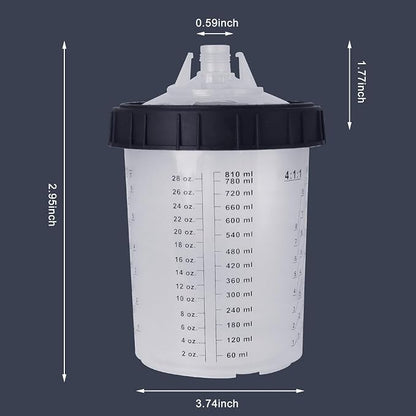 Disposable Paint Cups for Automotive Paint Gun, HVLP Paint Spray Gun 27 Ounce - Image 3