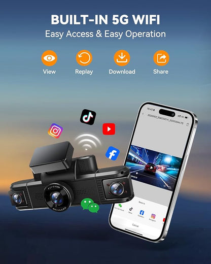 4 Channel Dash Cam 360° View, Front and Rear Inside Left Right, 2K Dash Camera - Image 6