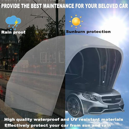 Heavy Duty Stainless Steel Carport, Retractable Car Awning, Semi-Automatic - Image 2