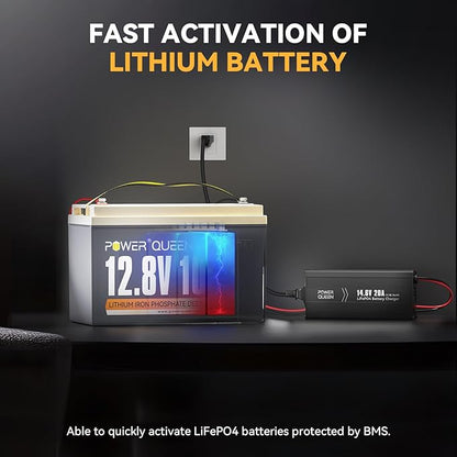 Power Queen 14.6V 20A LiFePO4 Battery Charger, 2-Stage Automatic Smart Battery - Image 4
