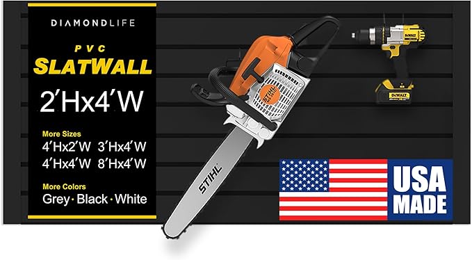 DLDIRECT Slatwall Panel Garage Wall Organizer: Heavy Duty Mounted PVC Rack by DLDIRECT