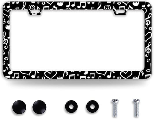 Music Note License Plate Frame Funny Musical License Plate Frames Stainless by BRAGHRTED