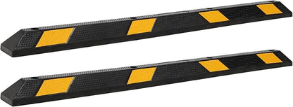2-Pack 72" Rubber Parking Curb, Heavy Duty Long Garage Floor Wheel Stopper by Garvee