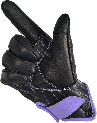 Harssidanzar Women's Motorcycle Gloves, Leather Motorcycle Gloves, Motorbike - Image 5