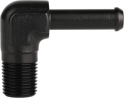1/8 NPT Male to 1/4" Hose Barb Fitting Adapter 90 Degree Elbow Aluminum Black - Image 3