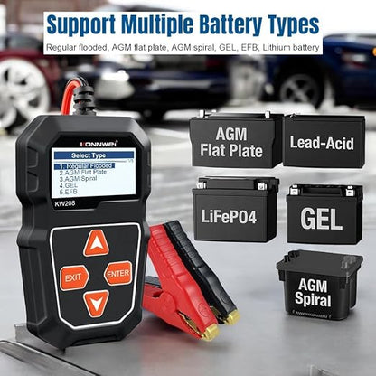 KONNWEI KW208 Car Battery Tester 12V. 100-2000 CCA Load Tester. Automotive - Image 4