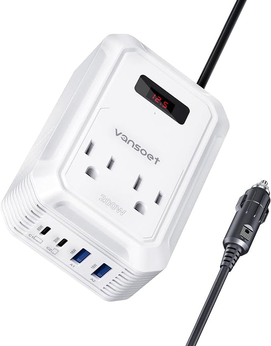 200W Car Power Inverter DC 12V to 110V AC Inverter by vansoet