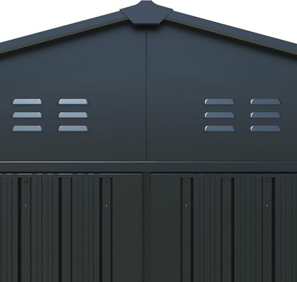 KUIKUI Metal Garage Shed Without Floor, 10x20FT Heavy Duty Outdoor Shed and - Image 8