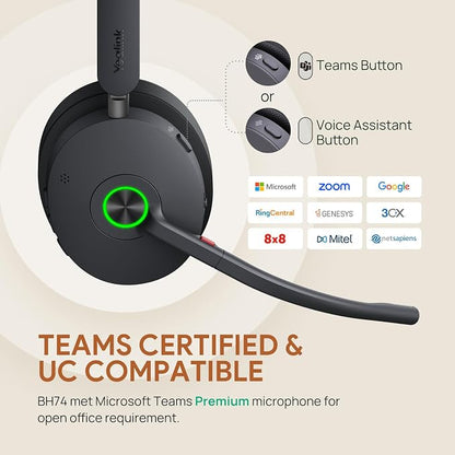 Yealink BH74 with Stand Active Noise Canceling Wireless Headset with Mic - Image 3
