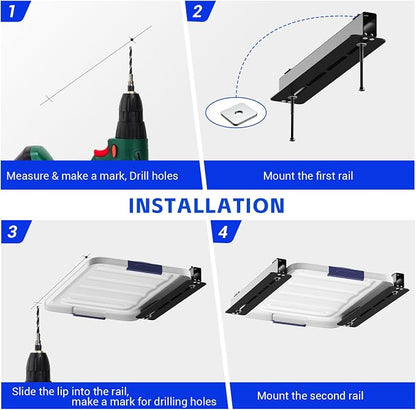 3 Pack Overhead Storage Bin Rack, Ceiling Racks - Image 5