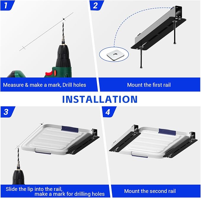 5 Pack Overhead Storage Bin Rack, Ceiling Racks - Image 5