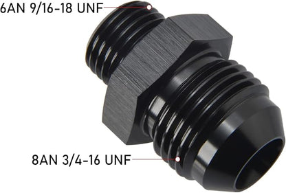 8AN Male Flare to 6AN ORB O-ring Boss Fuel Pump Rail Adapter Fitting Aluminum - Image 2