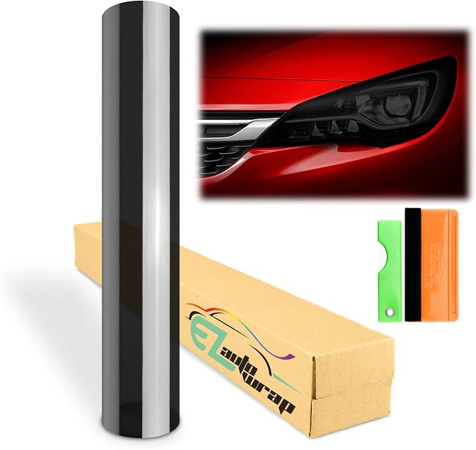 Free Tool Kit 12"x48" Glossy Dark Black Smoke Headlight Taillight Fog Light by Unknown