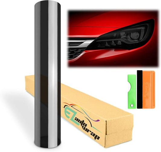 Free Tool Kit 12"x48" Glossy Dark Black Smoke Headlight Taillight Fog Light by Unknown
