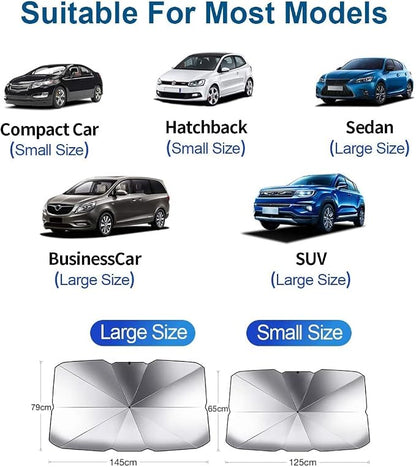 helloleiboo Car Windshield Sun Shade UV Rays and Heat Sun Visor Protector - Image 7