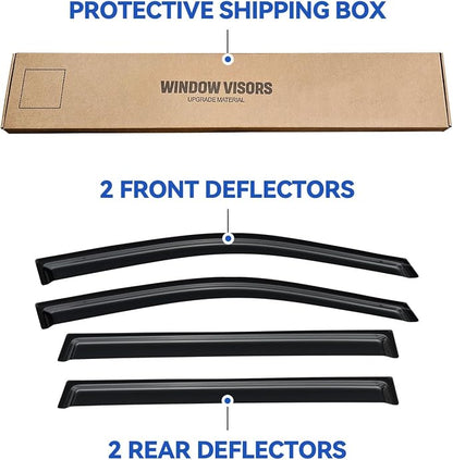 Window Visors Rain Guards for 2014 2015 2016 2017 2018 2019 Toyota Highlander - Image 5