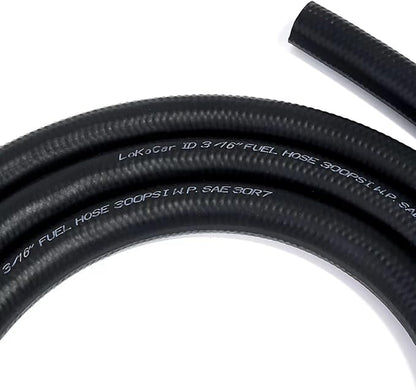 LokoCar Rubber Fuel Hose Line Push Lock 3/16" ID SAE 30R7 NBR 5ft 300PSI Black - Image 7