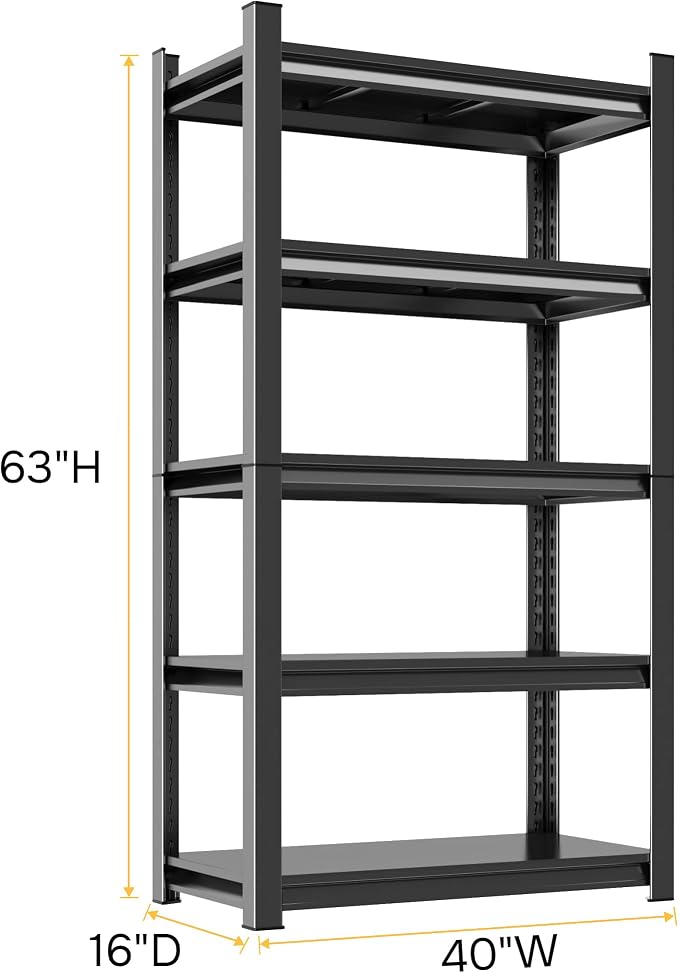 63''H Garage Shelving Heavy Duty Garage Storage Shelves, 3000LBS Capacity - Image 3