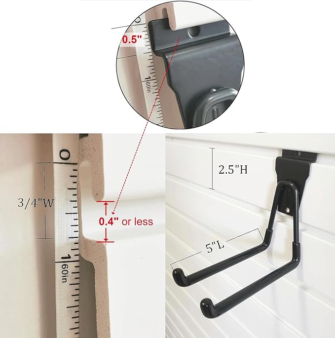 Slatwall Hooks, Garage Slatwall Accessories, 14 Pack Utility Hooks - Image 6
