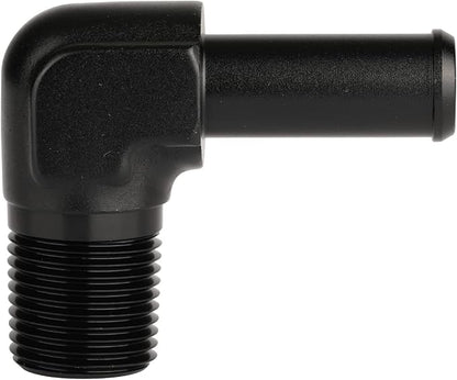 3/8 NPT Male to 1/2" Hose Barb Fitting Adapter 90 Degree Elbow Aluminum Black - Image 3