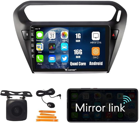 Kunfine Car Android Navigation Stereo GPS Radio Reverse Camera Display 9" IPS by KUNFINE