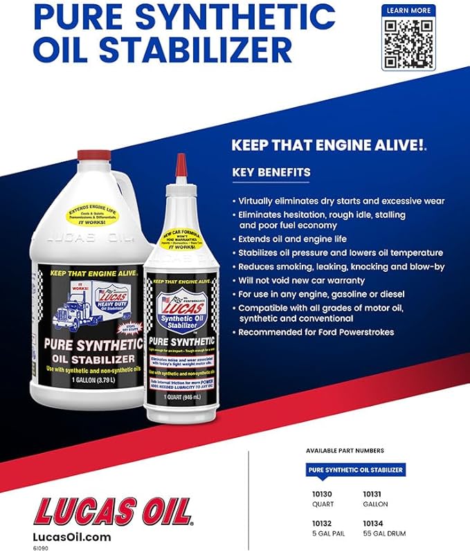 Lucas Oil 10130 Pure Synthetic Oil Stabilizer - Image 3
