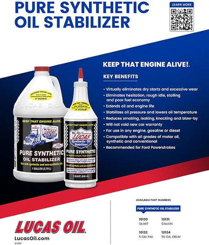 Lucas Oil 10130 Pure Synthetic Oil Stabilizer - Image 3