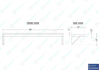 AmGood 48" Long X 10" Deep Stainless Steel Wall Shelf | NSF Certified | - Image 5