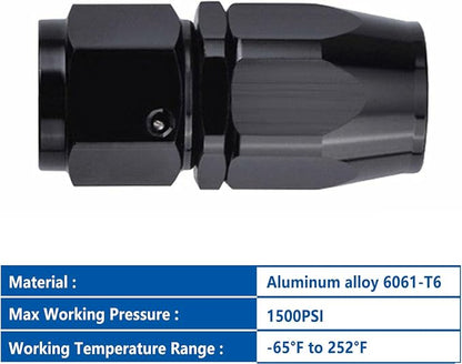 LokoCar 12AN Hose End Fitting 0 Degree Straight Swivel - Image 3
