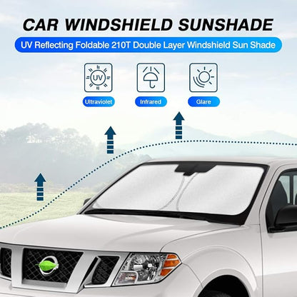 KUST Windshield Sun Shade for 2006-2021 Nissan Frontier Accessories Custom Fit - Image 2