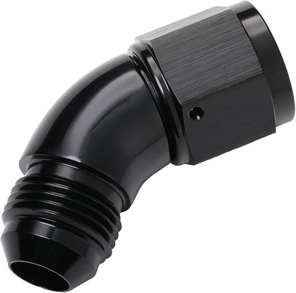 45 Degree 8AN Male to 8AN Female Swivel Full Flow Fitting Adapter Coupler - Image 3