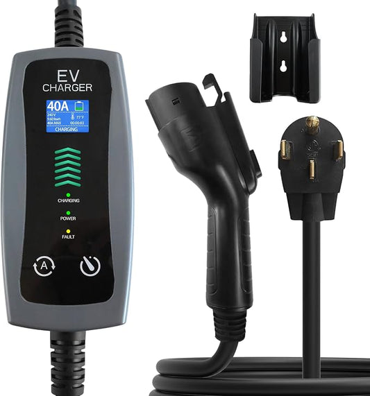 Level 2 Portable EV Charger, 16-40 Amp, 25ft Cable, Faster Charging Station by UltraExplorer