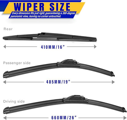 3 wipers Replacement for 2010-2015 Toyota prius/2012-2015 Toyota Prius - Image 2