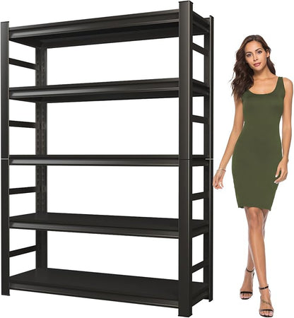 Adjustable 5-Tier Garage Shelving, Heavy Duty Steel Storage Rack, High Load by Notmise