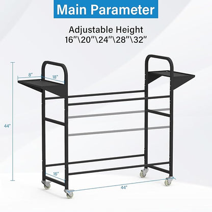 Tire Storage Rack 44" x 44" x 18" w/Anti-dust Cover, Rolling Tire Rack - Image 2