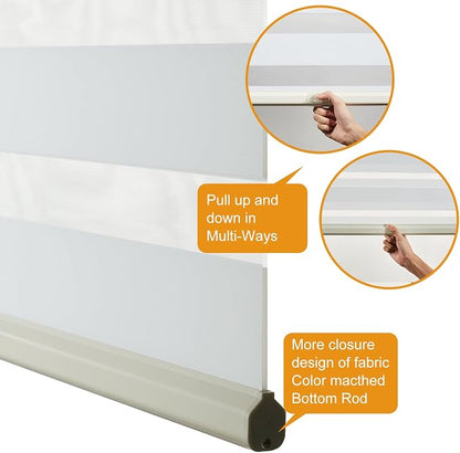 Persilux Cordless Zebra Roller Window Shades Free-Stop Roller Blinds Light - Image 3